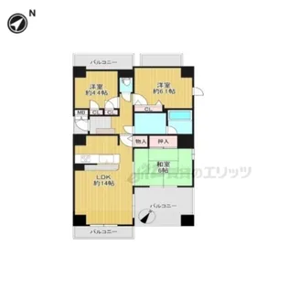 ローレルスクエア木津川台第1期4番館【104号室】の間取り