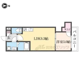 1LDKの間取り画像