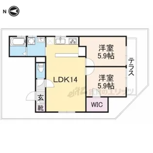 グレイス紫竹【101号室】の間取り