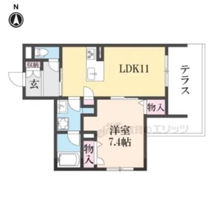 シャーメゾンオネスト学園前【1階】の間取り