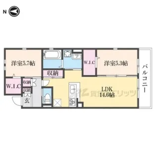 ユアメゾン北白川・嶽水【2階】の間取り