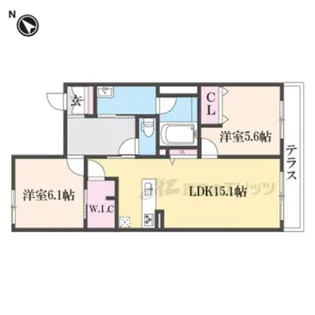 シャンデブラン桂【1階】の間取り