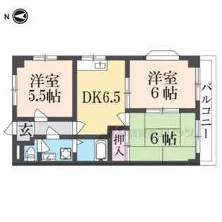 グレースコーポ東生駒【3階】の間取り