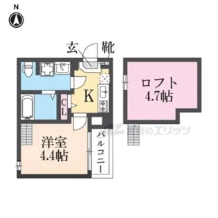 フリーデン円町【2階】の間取り