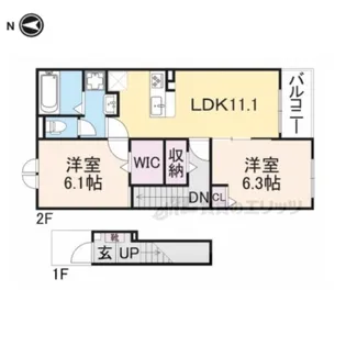 グランド萩ヶ丘?【2階】の間取り
