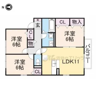 ロイヤル倉治C棟【2階】の間取り
