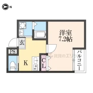 RAPPORT太秦広隆寺【4階】の間取り