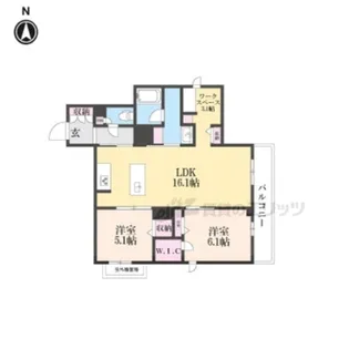 シャーメゾングランフェリス【302号室】の間取り