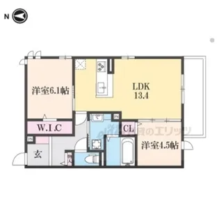 2LDKの間取り画像