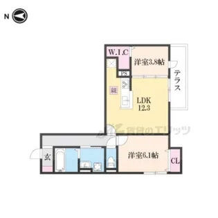 2LDKの間取り画像