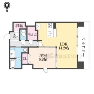 attrice太秦天神川【4階】の間取り