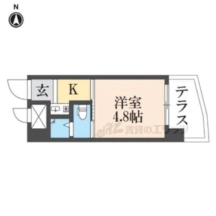 朝日プラザ高瀬川【105号室】の間取り