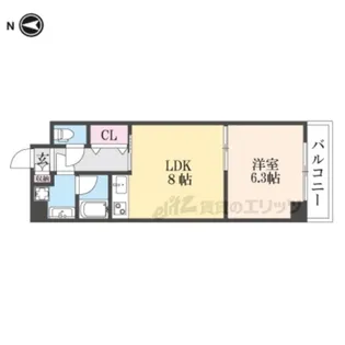 上御所エクセル三宅【3階】の間取り