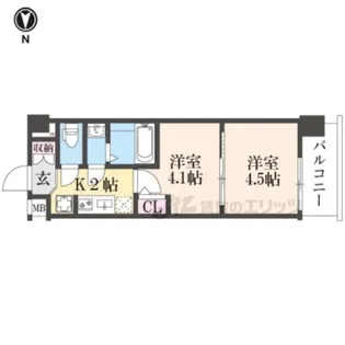 エステムコート京都祥邸【2階】の間取り