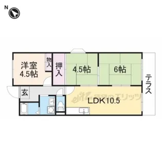 ヴィラージュ私市【2階】の間取り