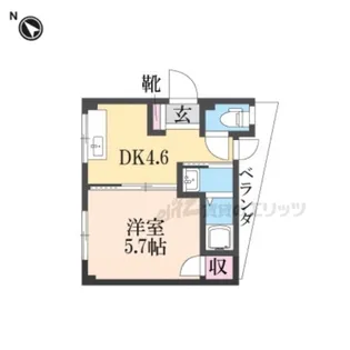 三国マンション【6号室】の間取り