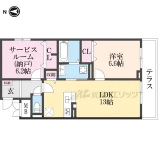 グロブナーコート丹波口【201号室】の間取り