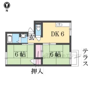 松美台ハイツ【1階】の間取り