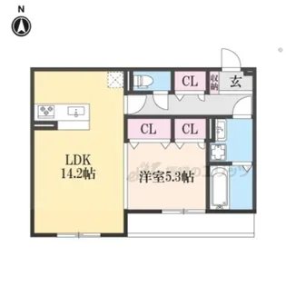 アウスレーゼ高畑【1階】の間取り