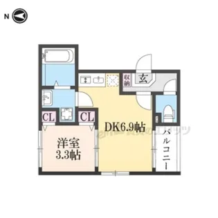 ハーモニーテラス深草仙石屋敷町【201号室】の間取り