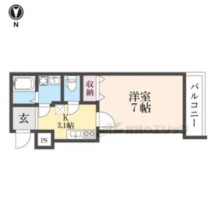 ビエノス京都花園【1階】の間取り