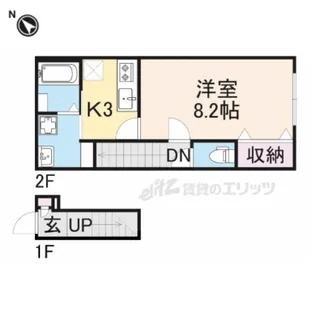 ラトゥール平津【202号室】の間取り