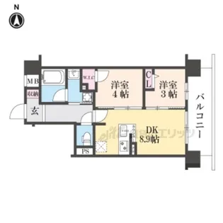 STANDZ河原町五条【0403号室】の間取り