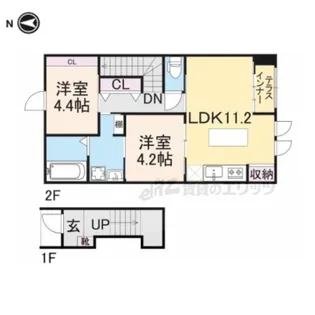 2LDKの間取り画像