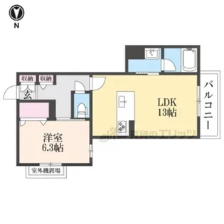 シャーメゾン生駒東新町【3階】の間取り