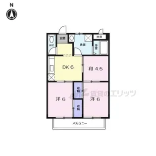 カーサ真美ヶ丘?【2階】の間取り