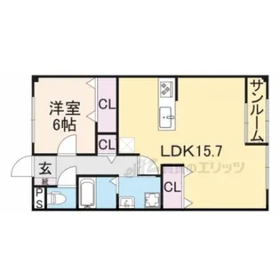 kokoro PISO【204号室】の間取り