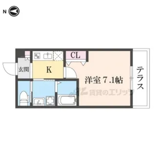 UNI FLAT 奈良法蓮町【1階】の間取り