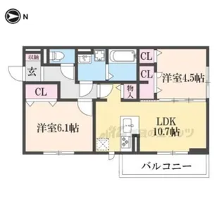 G .L +Takakaichou(ジーエルプラスタカカ【3階】の間取り