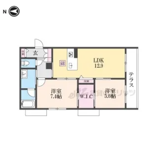 シャーメゾン箱ノ井【103号室】の間取り