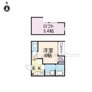 ハーモニーテラス太秦宮ノ前町【201号室】の間取り