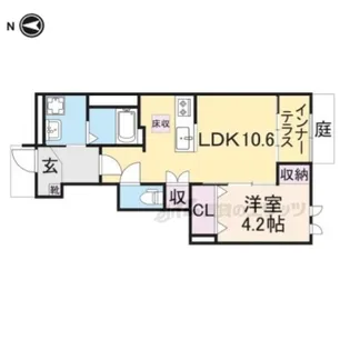 ブライテージ南道穂【102号室】の間取り