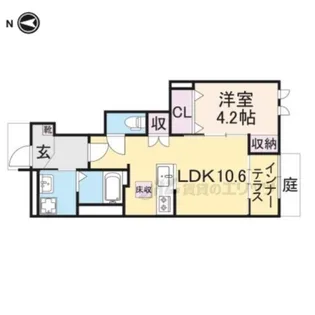 ブライテージ南道穂【103号室】の間取り