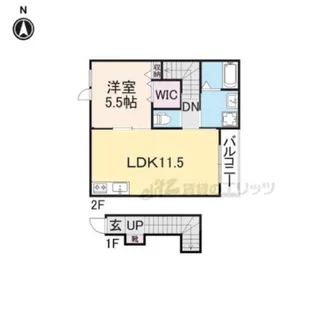 Poire東生駒【2階】の間取り