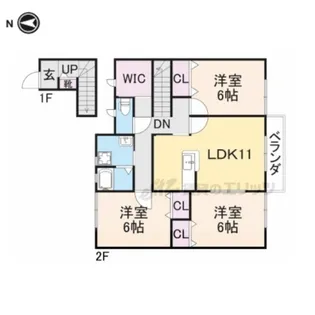 リーフアンドブラッサム【2階】の間取り