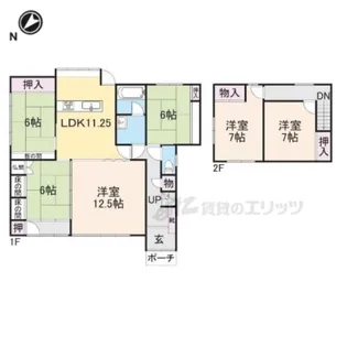 滋賀県野洲市冨波乙【一戸建】の間取り