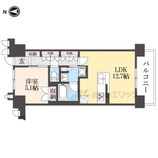 ローレルコート生駒ザ・レジデンス【2階】の間取り