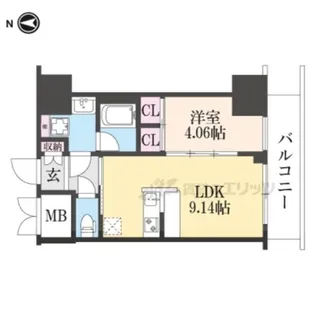 1LDKの間取り画像