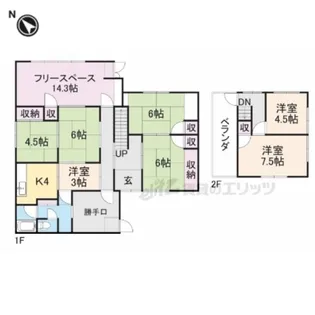 滋賀県大津市平津2丁目【一戸建】の間取り