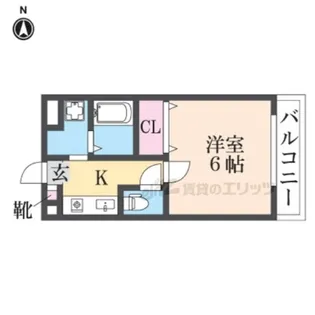 JPアパートメント尼崎?【4階】の間取り