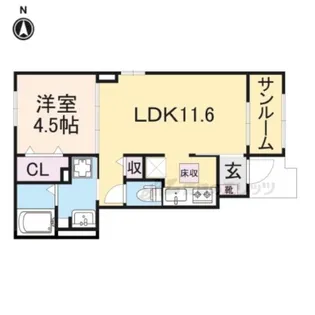 エヴァ グリーン ヴィラ?【1階】の間取り