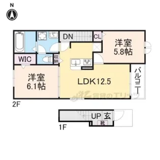 エヴァ グリーン ヴィラⅡ【2階】の間取り
