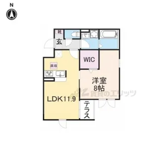 ガーデニアK【1階】の間取り