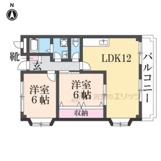 2LDKの間取り画像