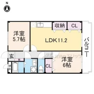 フリーダム中村【4階】の間取り