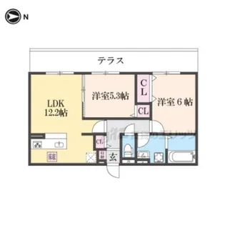 2LDKの間取り画像